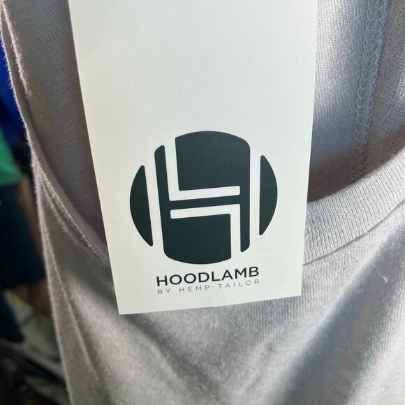 New Hoodlamb by Hemp Tailor Grey Open Back Short Sleeve Top Womens medium - Picture 5 of 14